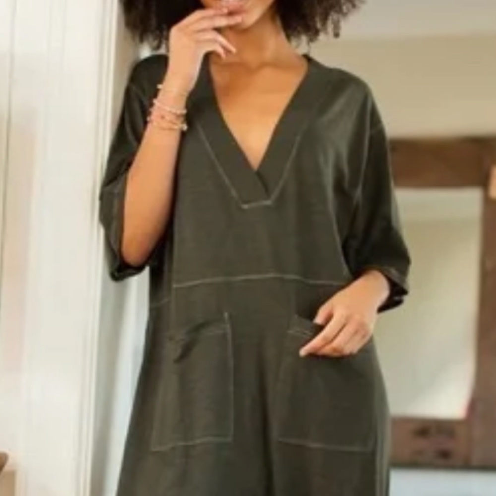 NATURAL LIFE Olive Green V-Neck Jumpsuit Romper